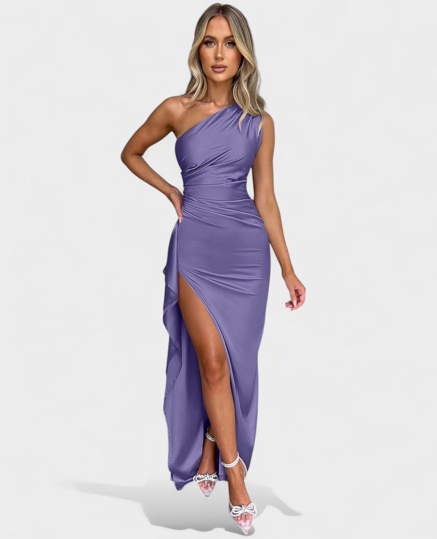 One-Shoulder Draped Maxi Dress