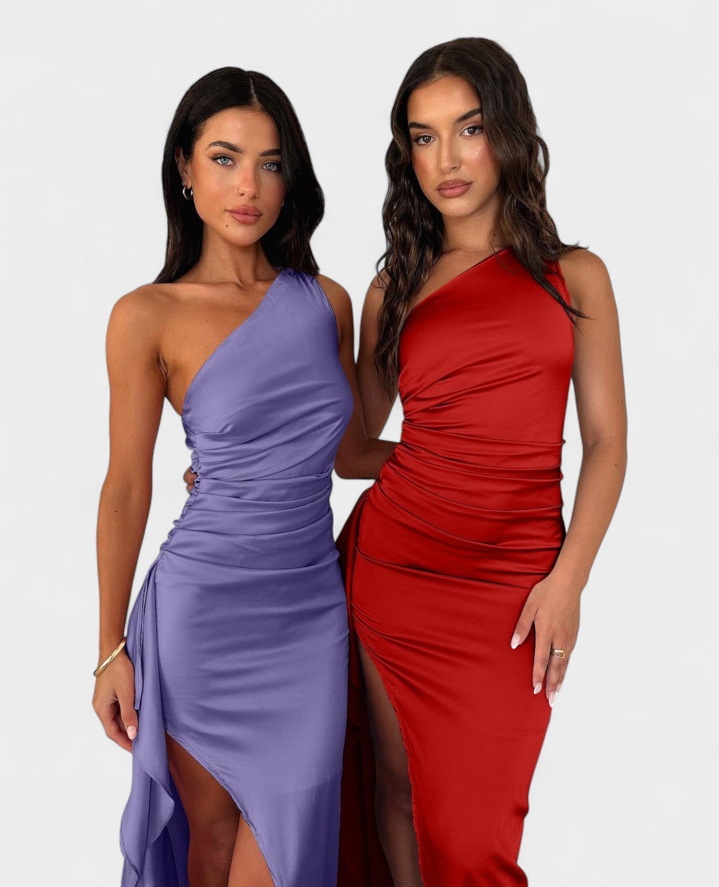 One-Shoulder Draped Maxi Dress