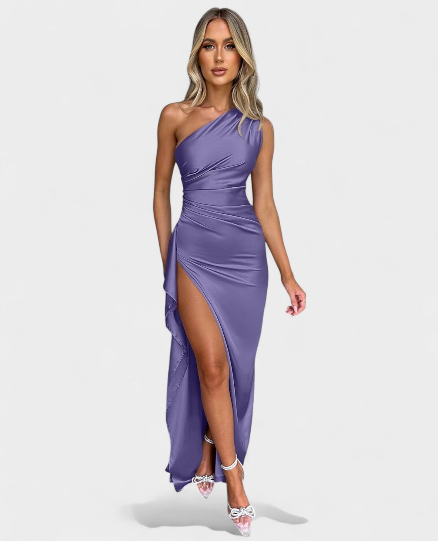 One-Shoulder Draped Maxi Dress