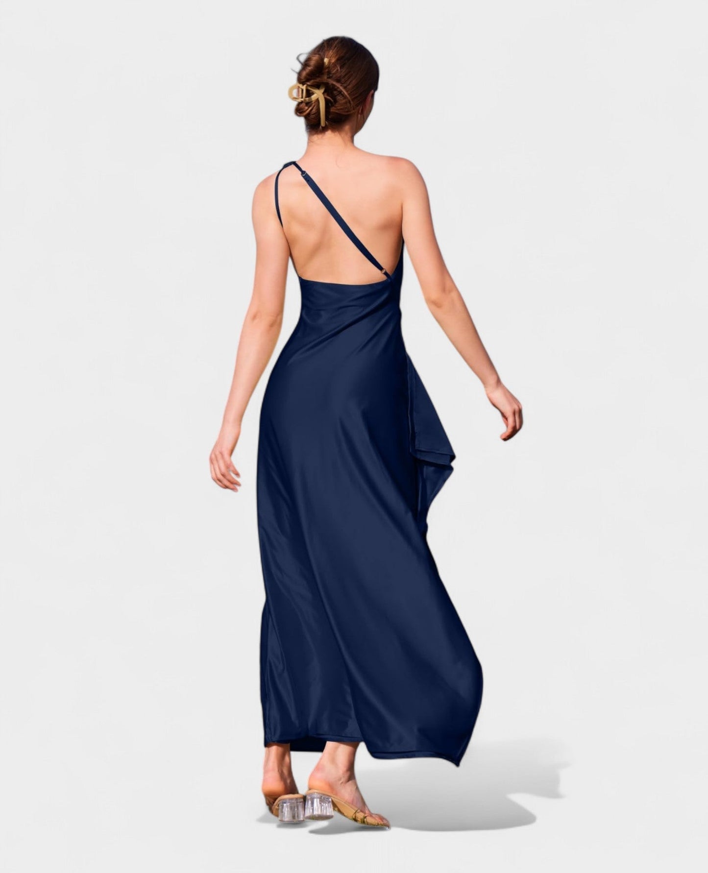 One-Shoulder Draped Maxi Dress