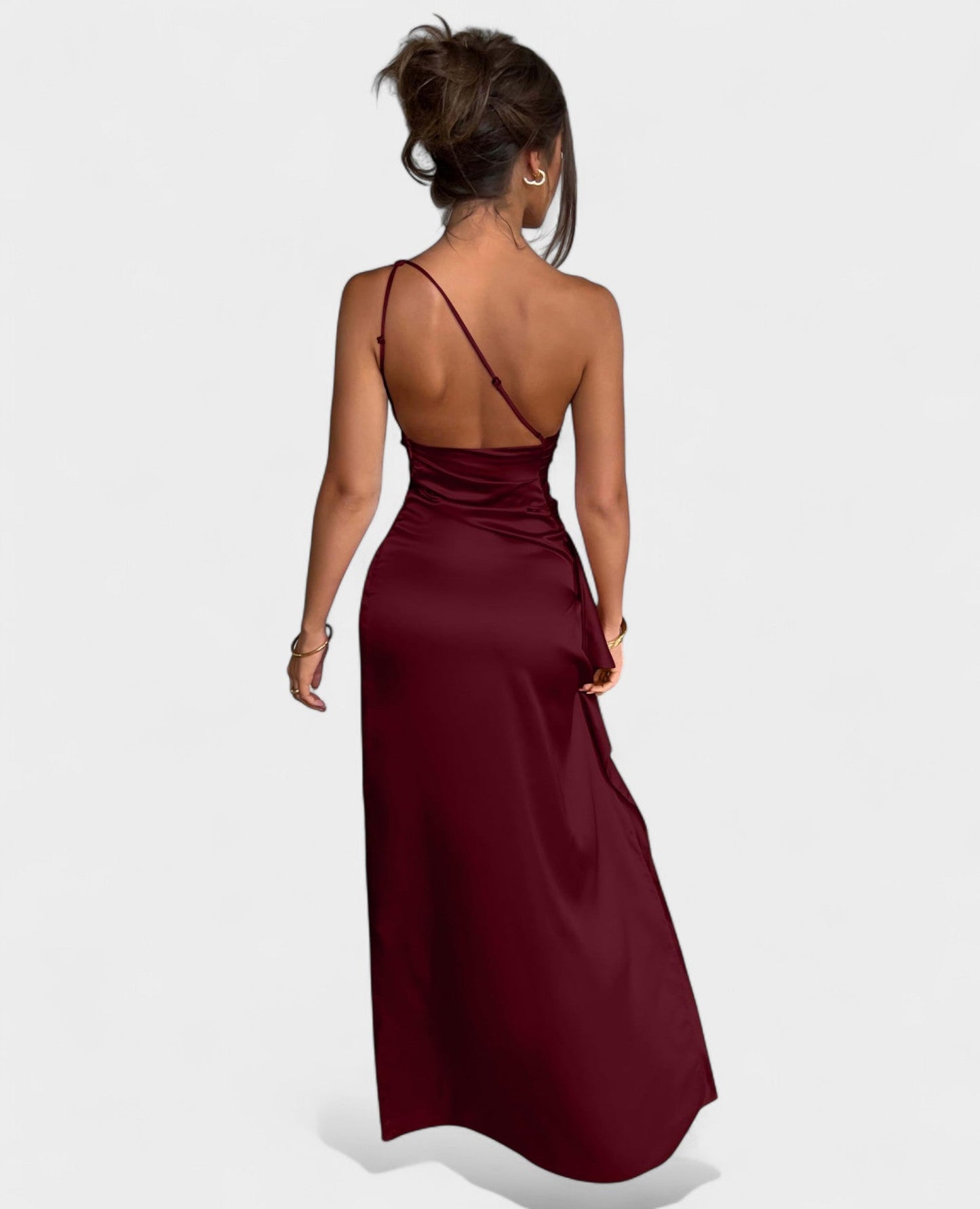 One-Shoulder Draped Maxi Dress