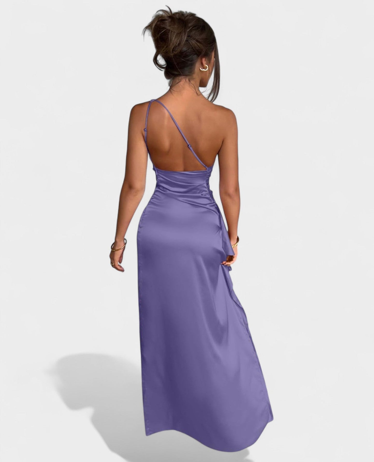 One-Shoulder Draped Maxi Dress