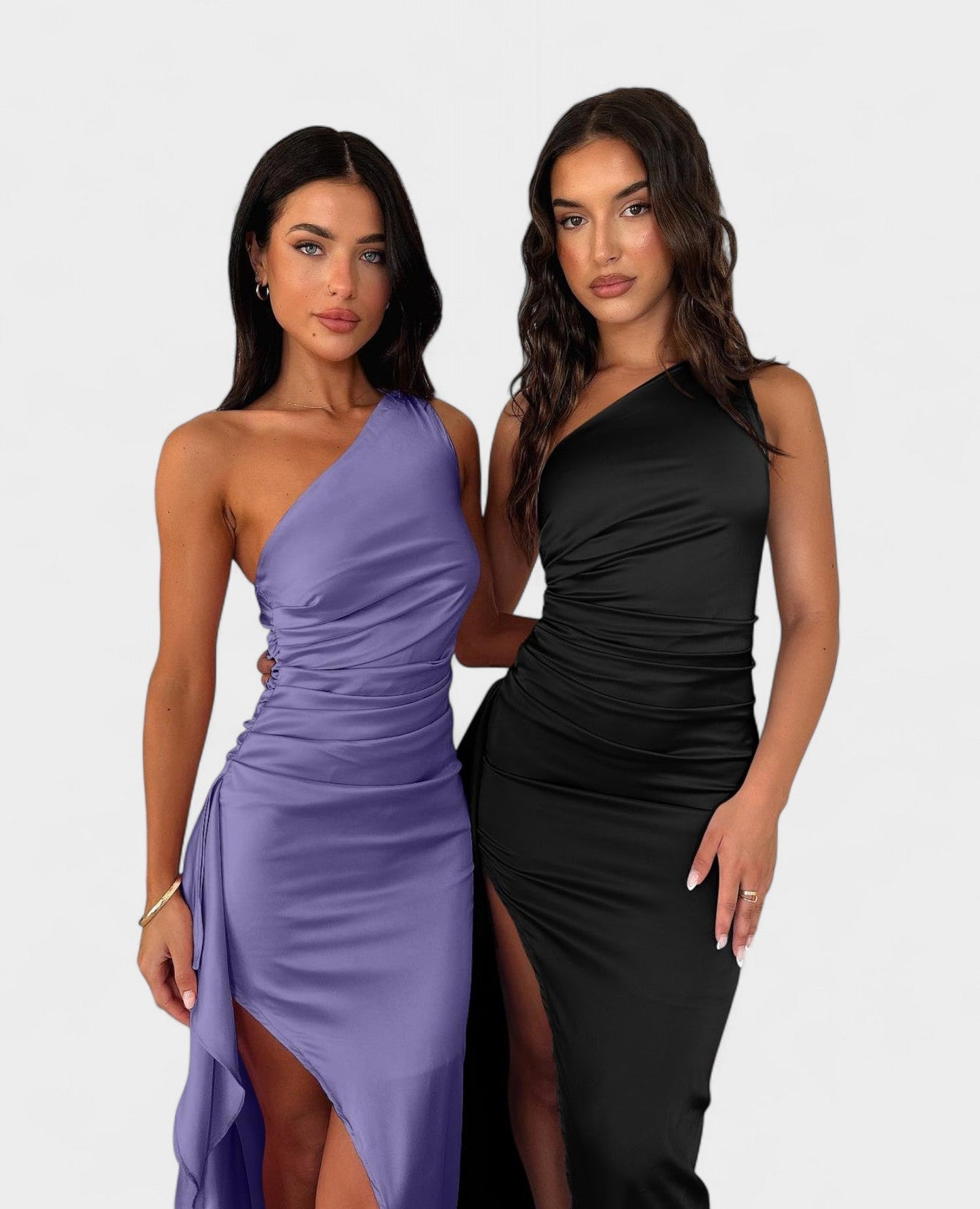 One-Shoulder Draped Maxi Dress