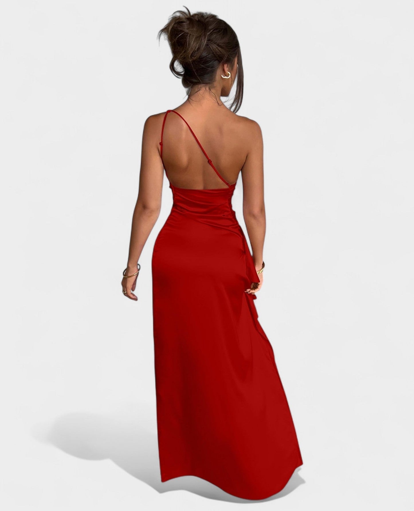 One-Shoulder Draped Maxi Dress