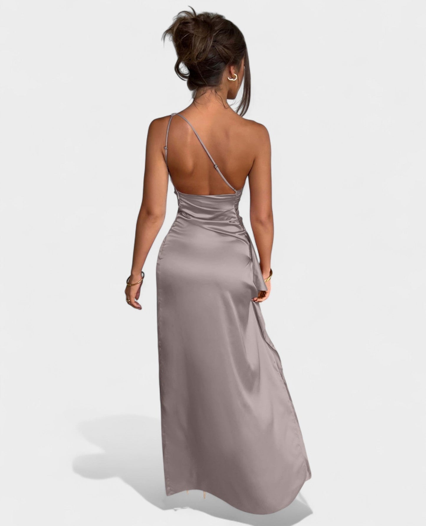 One-Shoulder Draped Maxi Dress