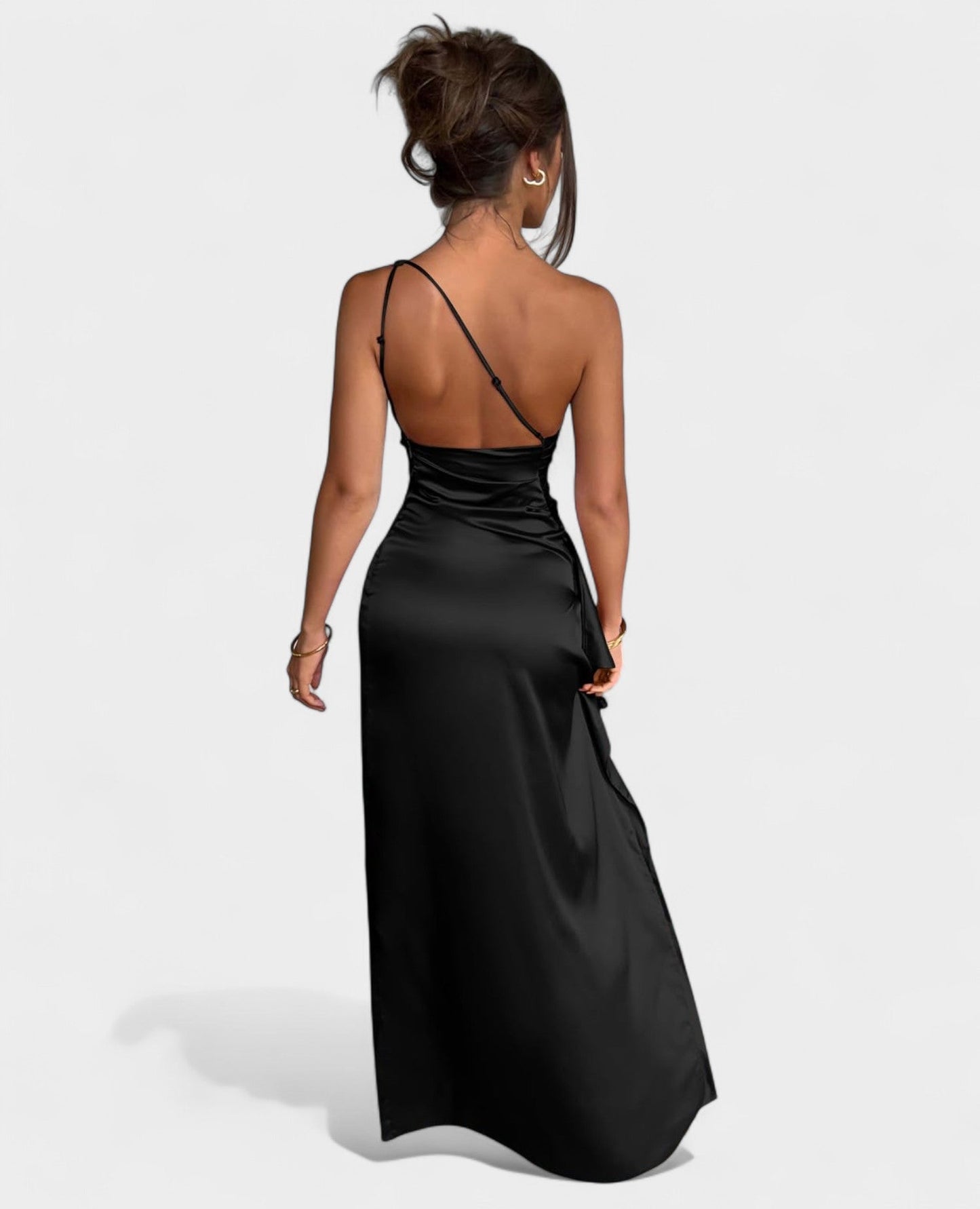 One-Shoulder Draped Maxi Dress