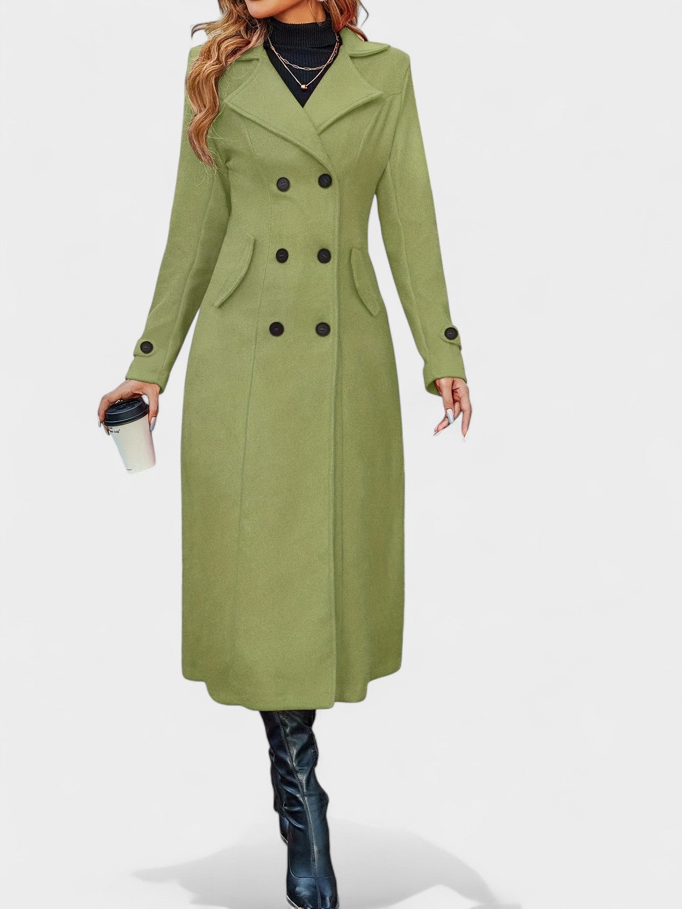 Double-Breasted Lapel Overcoat