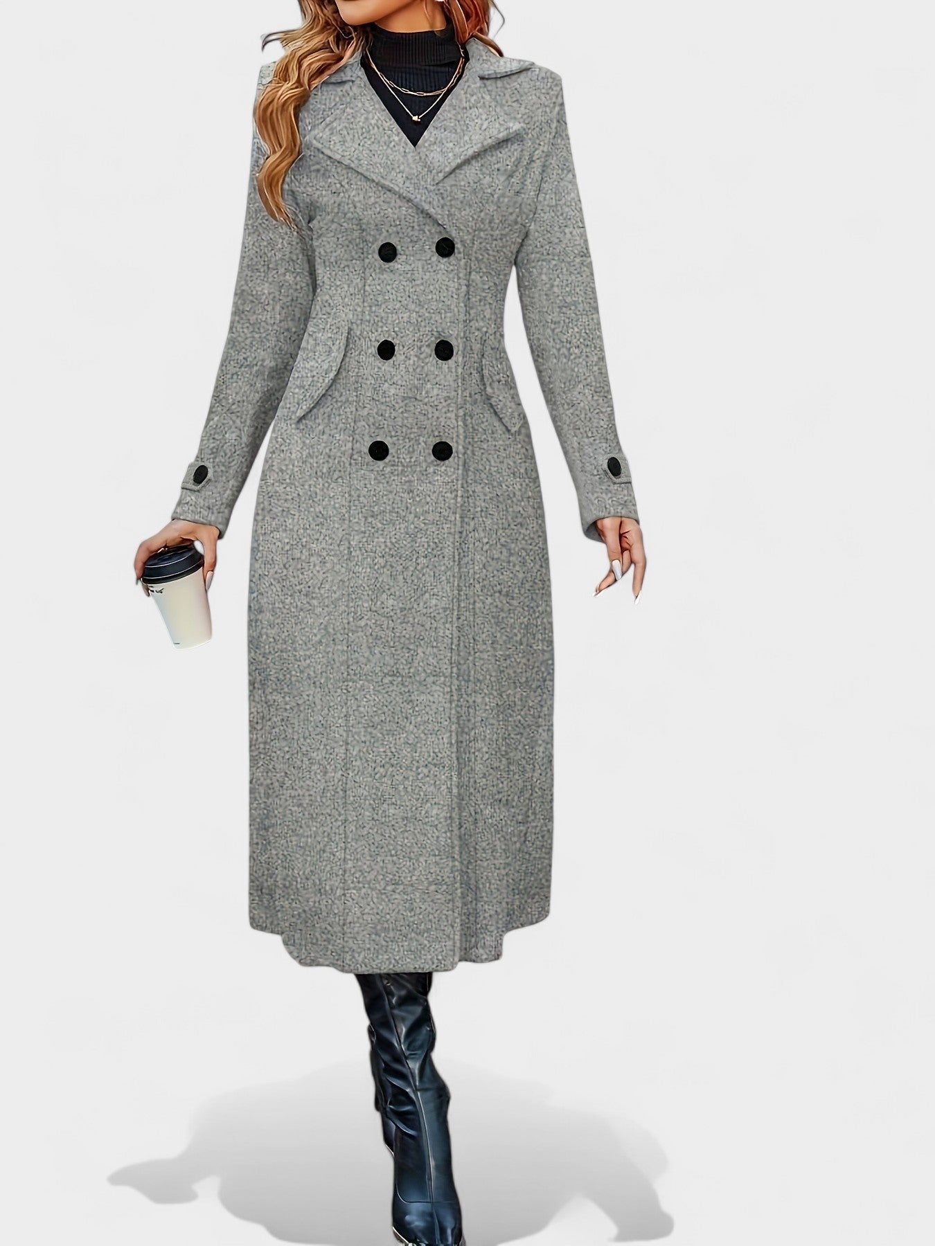 Double-Breasted Lapel Overcoat