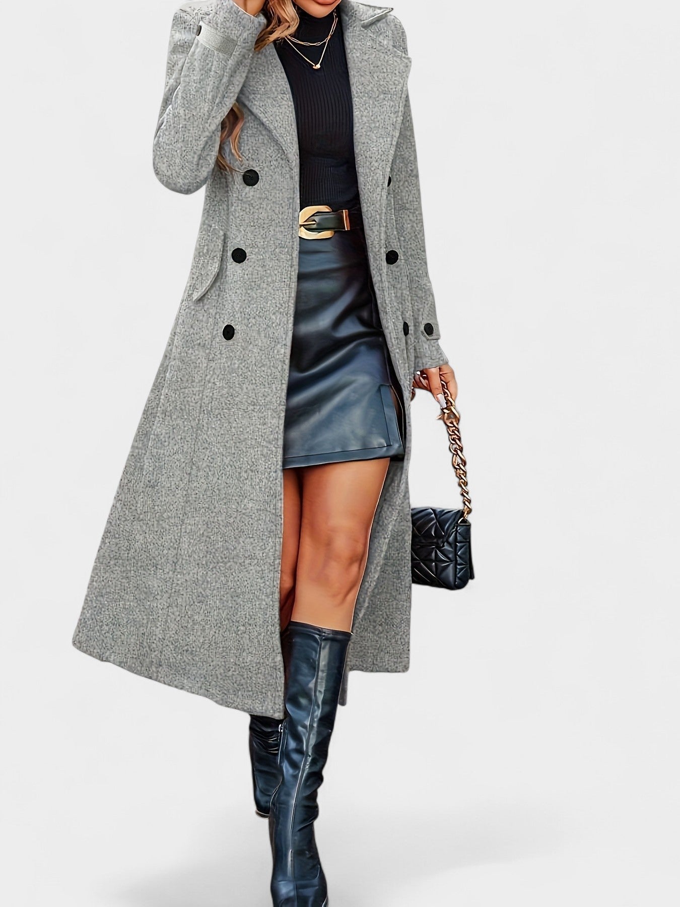 Double-Breasted Lapel Overcoat