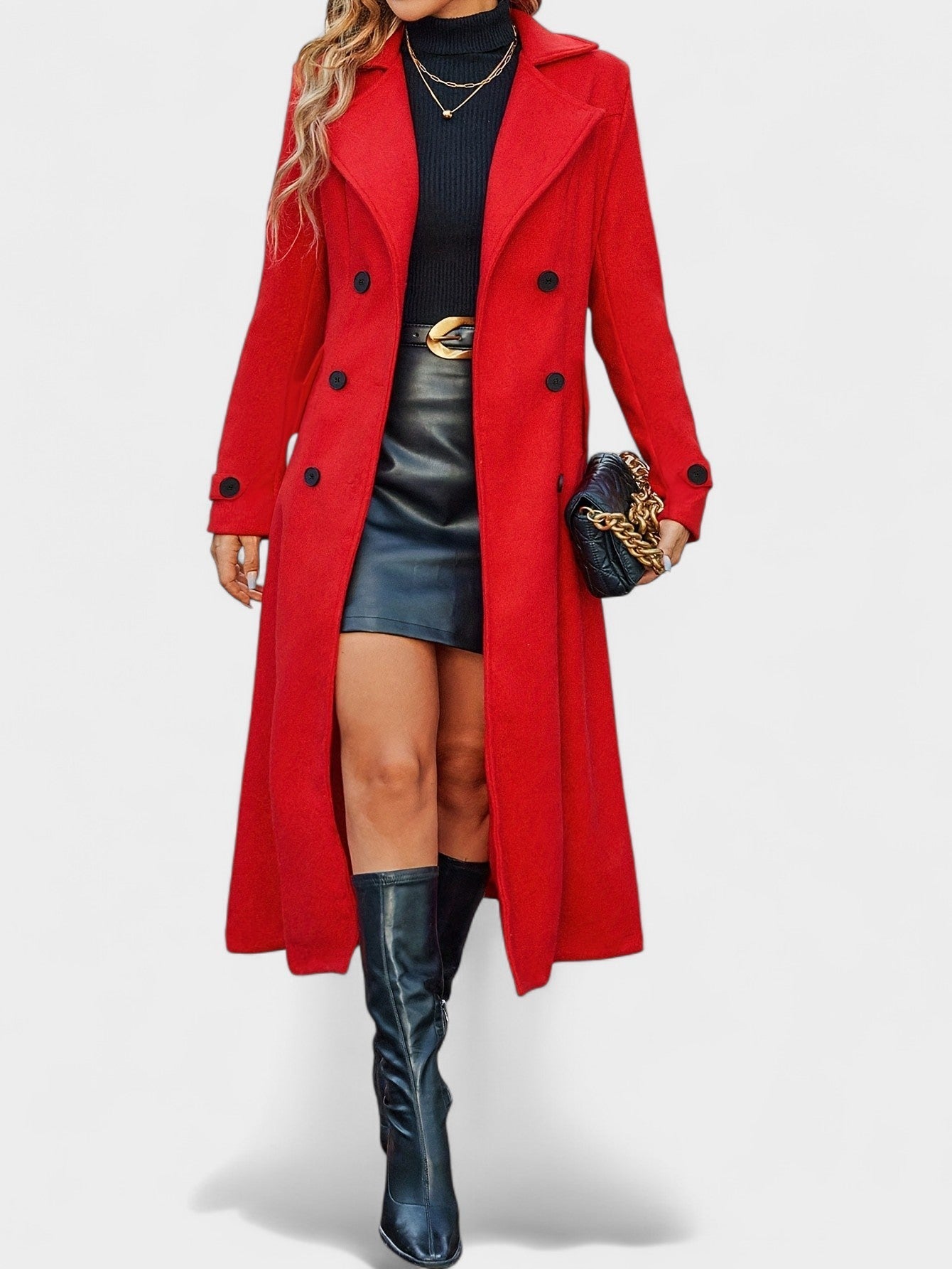 Double-Breasted Lapel Overcoat