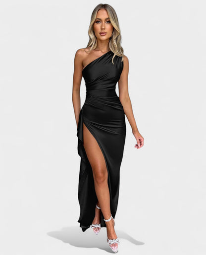 One-Shoulder Draped Maxi Dress