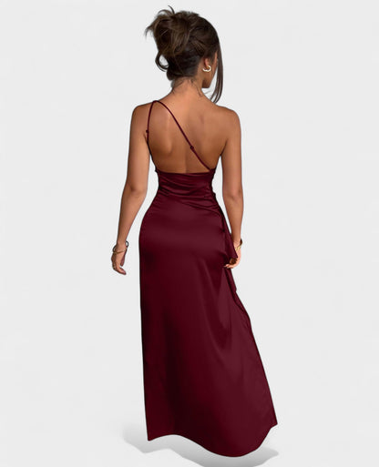 One-Shoulder Draped Maxi Dress