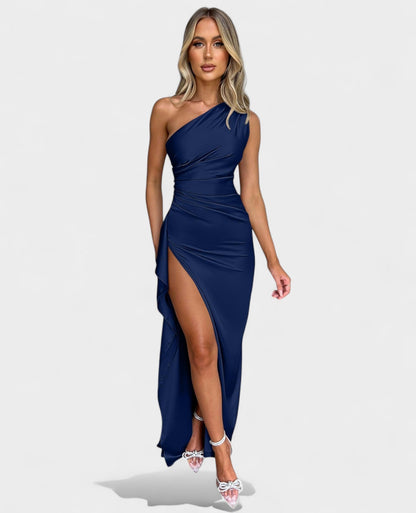 One-Shoulder Draped Maxi Dress