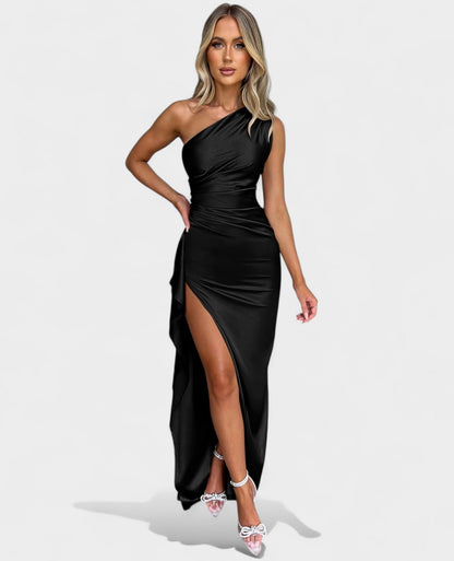 One-Shoulder Draped Maxi Dress