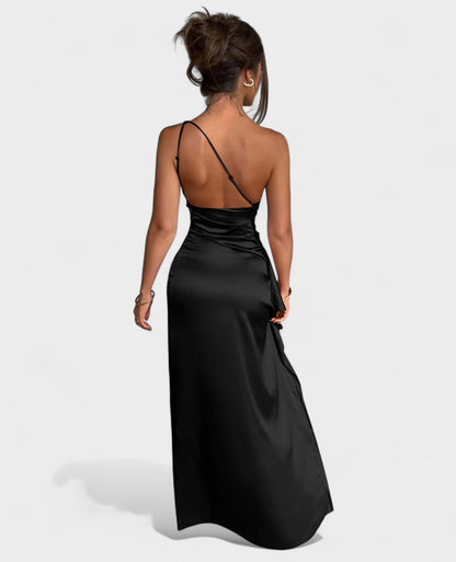 One-Shoulder Draped Maxi Dress