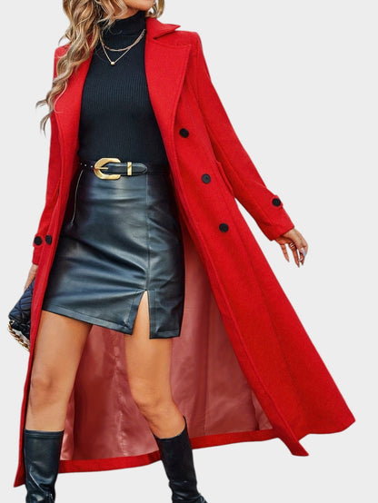 Double-Breasted Lapel Overcoat